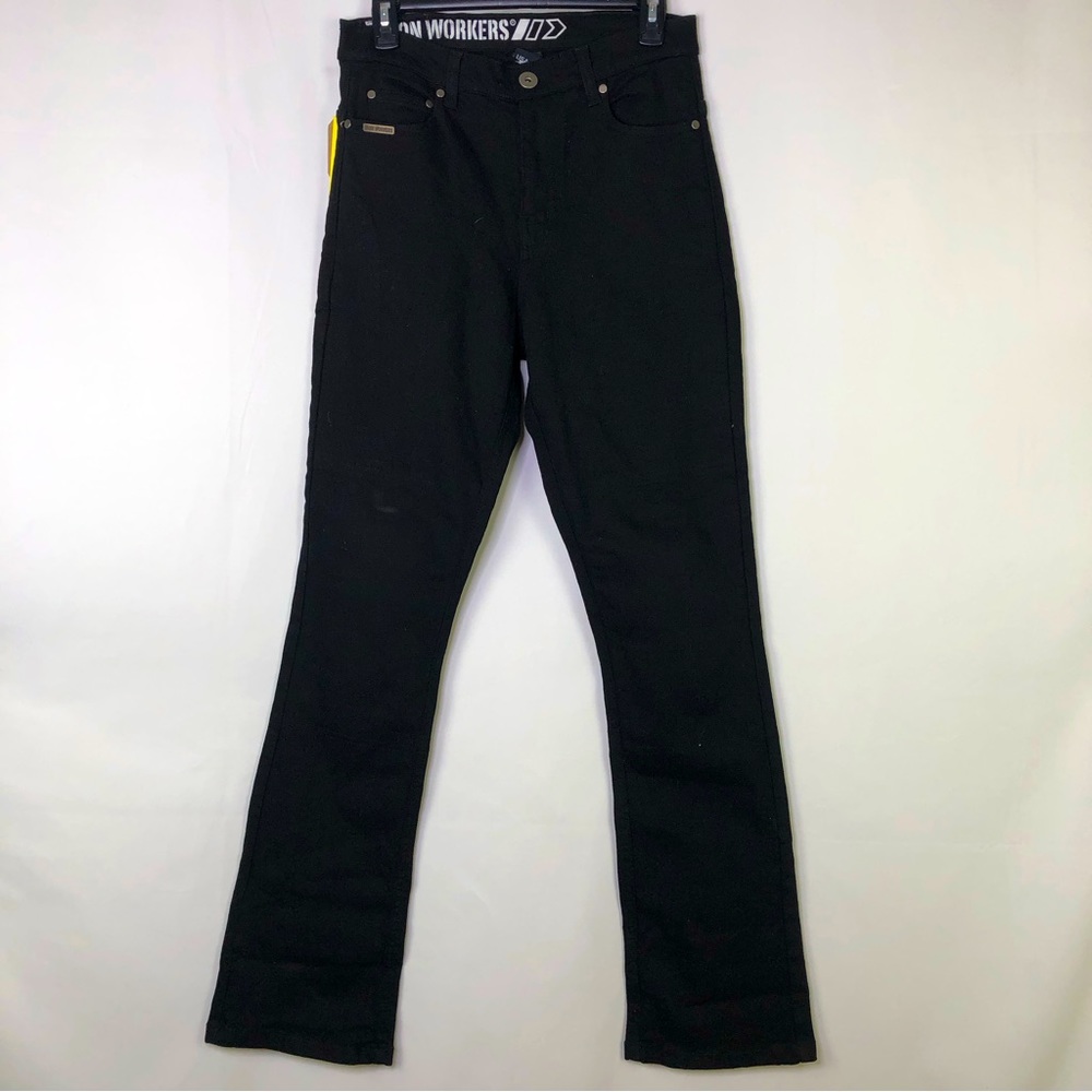 Iron Workers Iron Jeans Women’s Knee Pads Reinforced Heavy Denim Biker 8 Black